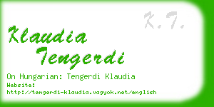 klaudia tengerdi business card